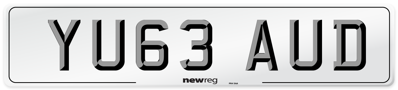 YU63 AUD Number Plate from New Reg